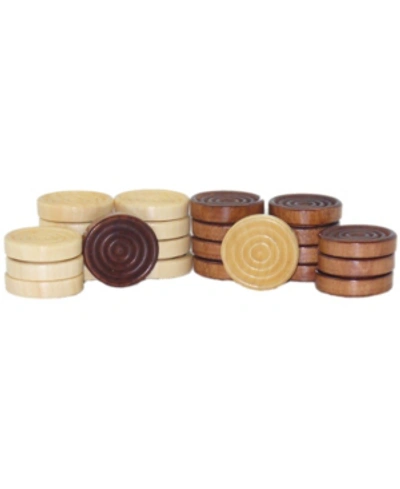 Worldwise Imports Set Of 24 Stackable Wood Grooved Checkers In No Color