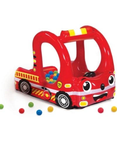 Banzai Rescue Fire Truck Play Center Inflatable Ball Pit -includes 20 Balls