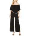 Msk Plus Size Off-the-shoulder Overlay Jumpsuit In Black/white