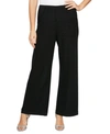 Alex Evenings Shimmer Metallic Knit Straight Leg Pants In Black