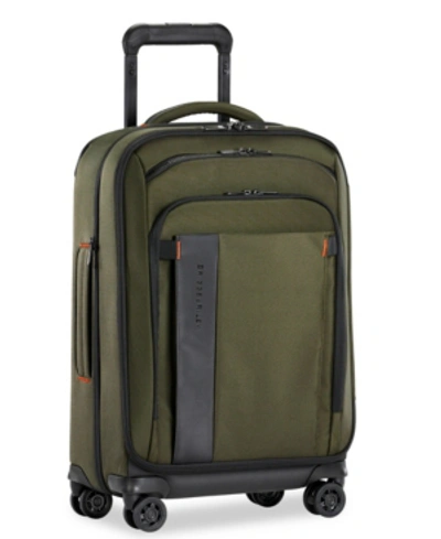 Briggs & Riley Zdx 22 Carry-on Expandable Spinner Suitcase In Dark Green
