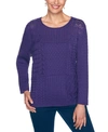 ALFRED DUNNER PETITE MIXED-KNIT SWEATER