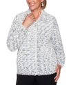 ALFRED DUNNER PETITE FAUX-FUR JACKET