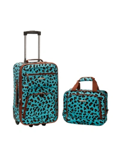Rockland 2-pc. Pattern Softside Luggage Set In Blue Leopard