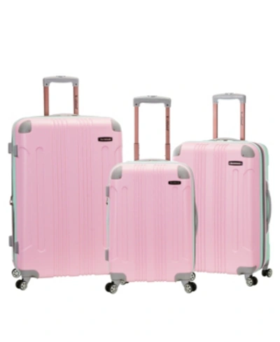 Rockland Sonic 3-pc. Hardside Luggage Set In Two-tone Pink  Mint