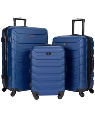 Travelers Club Madison 3-pc Expandable Spinner Luggage Set In Navy