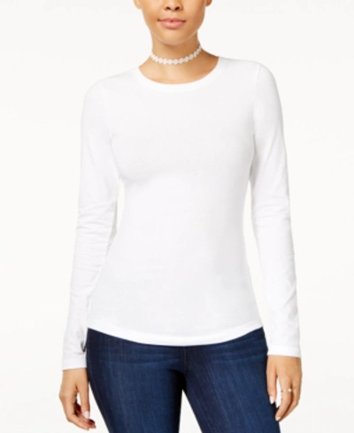 Planet Gold Juniors' Long-sleeve T-shirt In White
