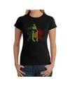 La Pop Art Women's Word Art T-shirt, One Love In Black