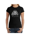 La Pop Art Women's Premium Word Art T-shirt In Black