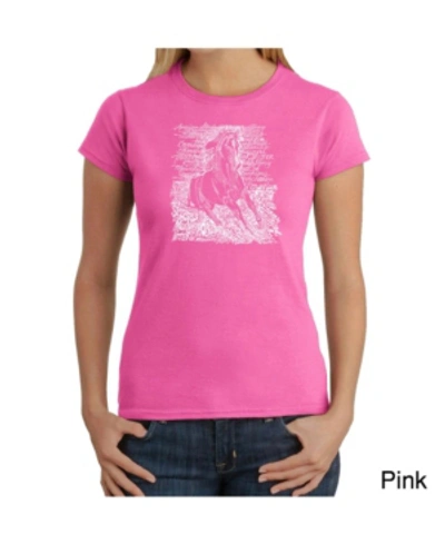 La Pop Art Women's Word Art T-shirt In Pink