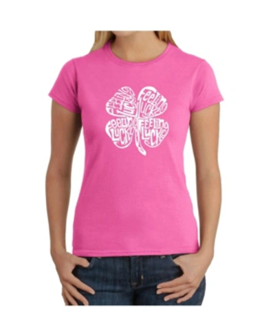 La Pop Art Women's Word Art T-shirt In Pink