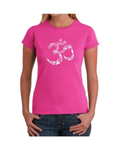 La Pop Art Women's Word Art T-shirt In Pink