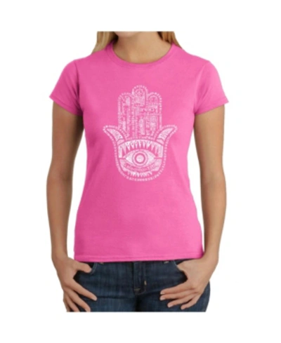 La Pop Art Women's Word Art T-shirt In Pink