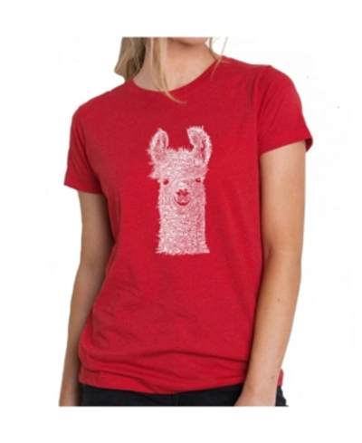 La Pop Art Women's Premium Word Art T-shirt In Red