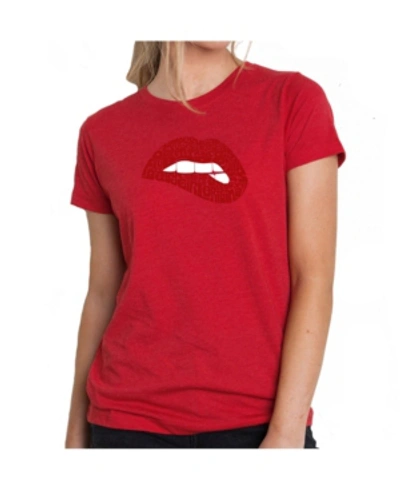 La Pop Art Women's Premium Word Art T-shirt In Red