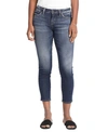 SILVER JEANS CO. BANNING SKINNY FADED MID RISE CROP JEANS