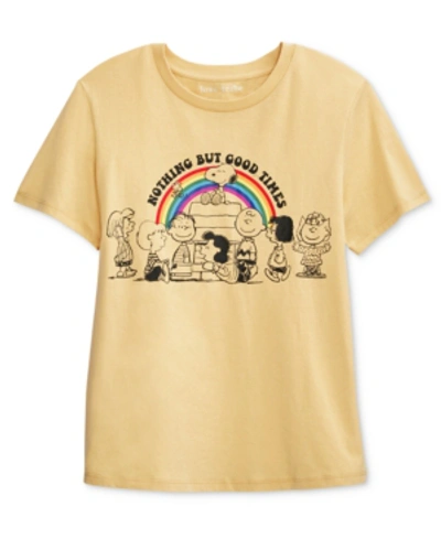 Peanuts Juniors' Nothing But Good Times Graphic T-shirt In Dark Orange