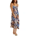 Billabong Juniors' Twist It Printed Midi Dress In Almond