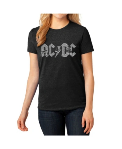 La Pop Art Women's Ac/dc Premium Blend Word Art T-shirt In Black