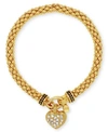 Nine West Boxed Heart Stretch Bracelet In Gold-tone