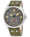 STUHRLING ORIGINAL MEN'S QUARTZ, SILVER CASE, GREY DIAL WATCH ON A LIGHT BROWN GENUINE LEATHER STRAP WITH WHIT