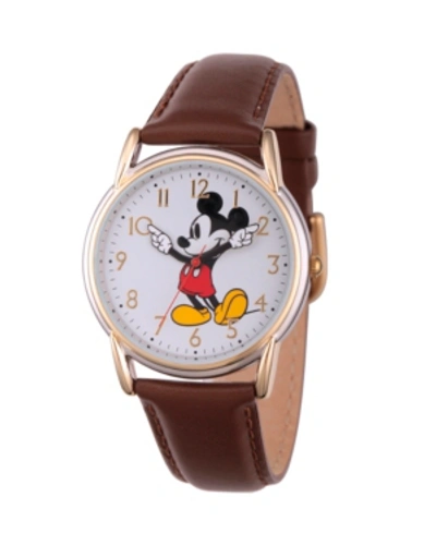 Ewatchfactory Disney Mickey Mouse Women's Two Tone Cardiff Alloy Watch In Brown