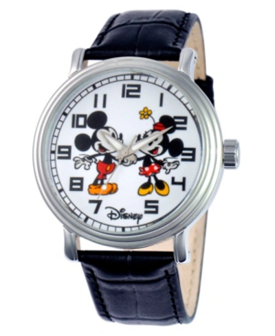 Ewatchfactory Disney Mickey And Minnie Mouse Men's Alloy Vintage Watch In Black