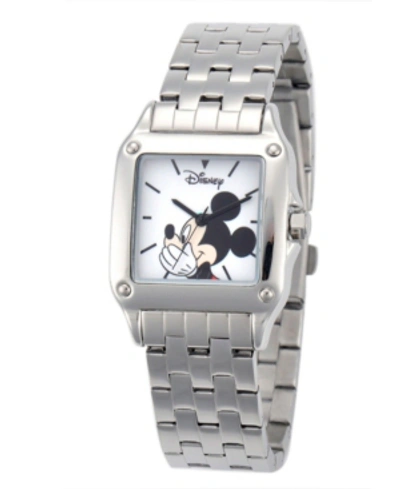 Ewatchfactory Disney Mickey Mouse Women's Silver Square Steel Watch