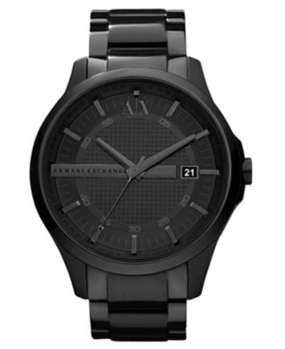 Armani Exchange Watch, Men's Black Ion Plated Stainless Steel Bracelet 46mm Ax2104
