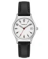 Caravelle Designed By Bulova Women's Black Leather Strap Watch 30mm Women's Shoes In No Color