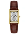 CARAVELLE DESIGNED BY BULOVA WOMEN'S BROWN LEATHER STRAP WATCH 21X33MM