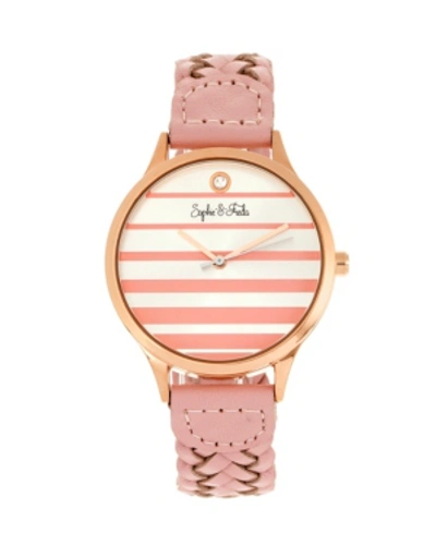 Sophie And Freda Quartz Tucson Genuine Leather Watches 36mm In Pink
