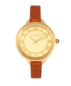 Bertha Quartz Madison Collection Camel And Gold Leather Watch 36mm In Camel/gold