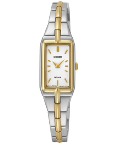 Seiko Women's Solar Two-tone Stainless Steel Bracelet Watch 15mm Sup272 In Gold