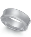 SUTTON BY RHONA SUTTON STAINLESS STEEL MEN'S MATTE FINISH CONCAVE RING