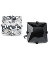 Sutton By Rhona Sutton Men's Two-tone 2-pc. Set Square Cubic Zirconia Stud Earrings In Silver