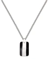 SUTTON BY RHONA SUTTON MEN'S TWO-TONE STAINLESS STEEL DOG TAG PENDANT NECKLACE