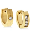 Sutton By Rhona Sutton Men's Gold-tone Stainless Steel & Cubic Zirconia Mismatch Small Hoop Earrings S In Gold
