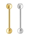 Rhona Sutton Bodifine Stainless Steel Set Of 2 Colors Crystal Tongue Bars In Asstd