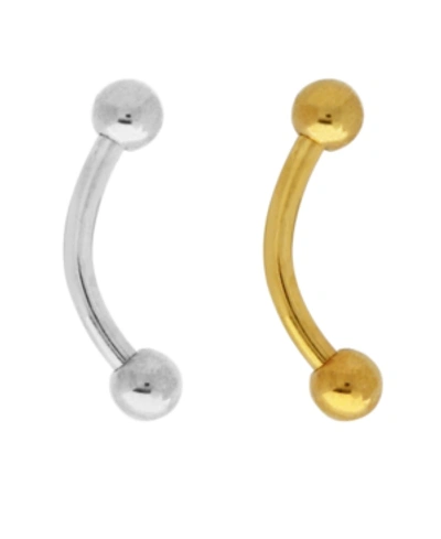 Rhona Sutton Bodifine Stainless Steel Set Of 2 Colors Eyebrow Bars In Multi