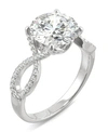Charles & Colvard Moissanite Round Twisted Shank Ring (2-9/10 Ct. Tw. Diamond Equivalent) In 14k White Gold In White Gold