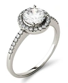 Charles & Colvard Moissanite Round Halo Ring (1-1/3 Ct. T.w. Diamond Equivalent) In 14k Gold Or White Gold Or Rose Gol In White Gold