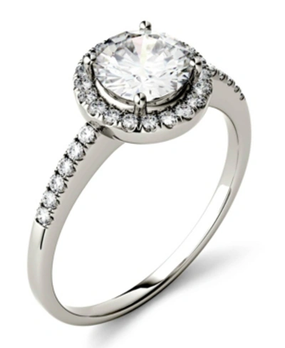 Charles & Colvard Moissanite Round Halo Ring (1-1/3 Ct. T.w. Diamond Equivalent) In 14k Gold Or White Gold Or Rose Gol