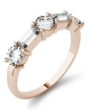 CHARLES & COLVARD MOISSANITE ROUND AND BAGUETTE STACKABLE RING (1-1/6 CT. TW. DIAMOND EQUIVALENT) IN 14K WHITE OR ROSE