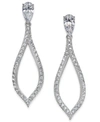 Eliot Danori Silver-tone Pave Drop Earrings, Created For Macy's In Silver