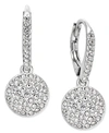 Eliot Danori Rose Gold-tone Pave Disc Drop Earrings, Created For Macy's In Silver