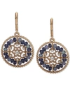Lonna & Lilly Gold-tone Crystal & Bead Openwork Drop Earrings In Blue
