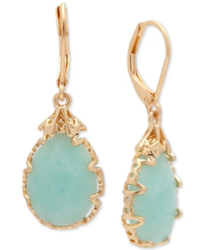 Lonna & Lilly Gold-tone Imitation Pearl Drop Earrings In Turquoise
