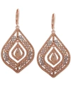 LONNA & LILLY PAVE & STONE BEADED CHANDELIER EARRINGS