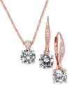 ELIOT DANORI CUBIC ZIRCONIA SOLITAIRE PENDANT NECKLACE AND MATCHING DROP EARRINGS SET, CREATED FOR MACY'S